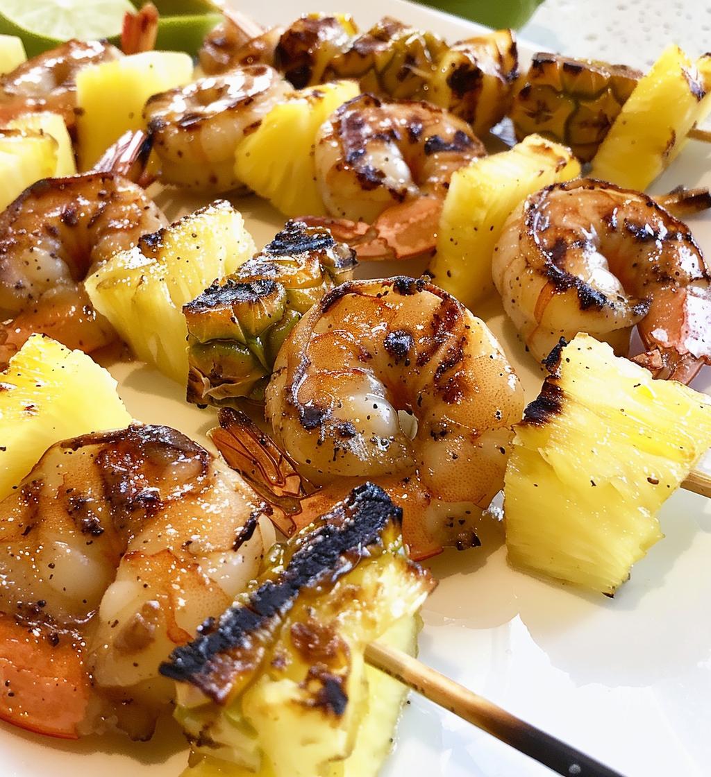 Grilled Shrimp & Pineapple Skewers - detail 1