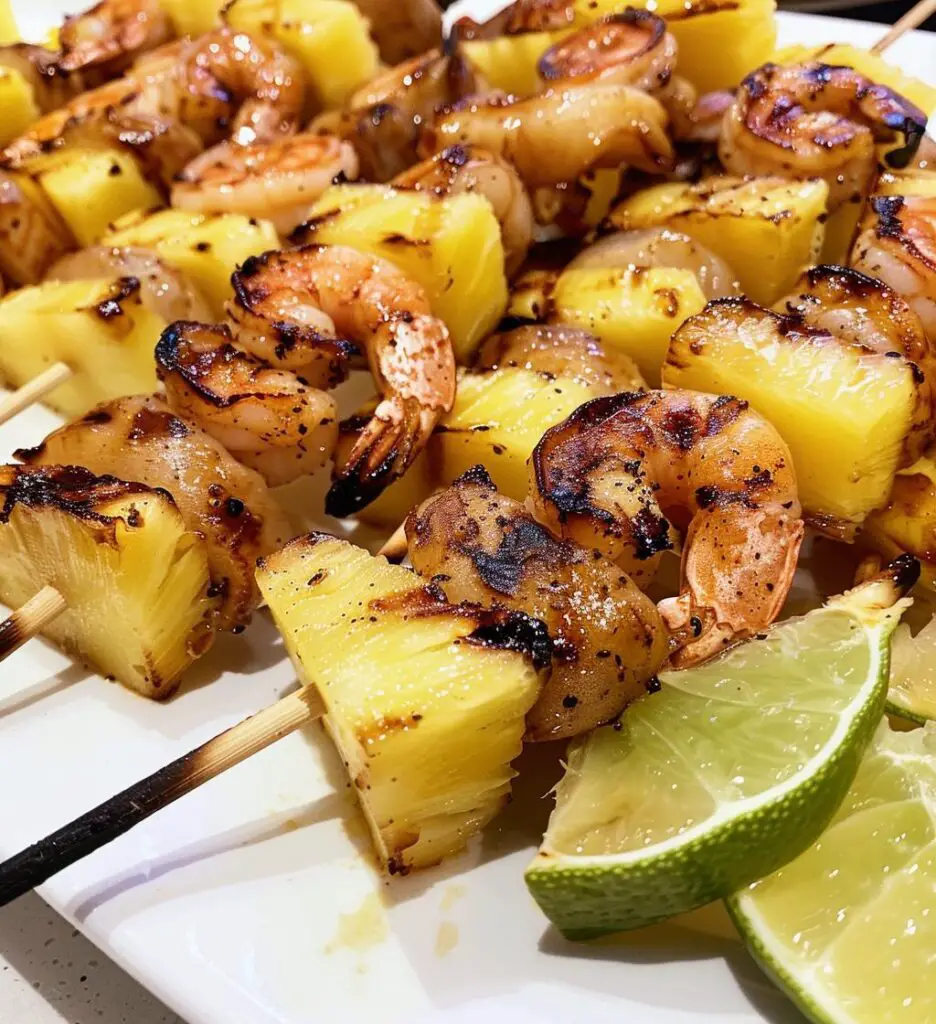 Grilled Shrimp & Pineapple Skewers