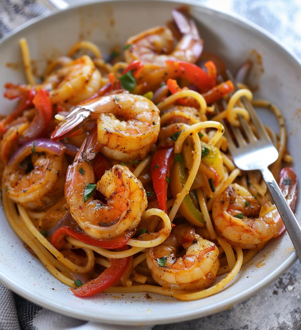 Jamaican Shrimp Pasta