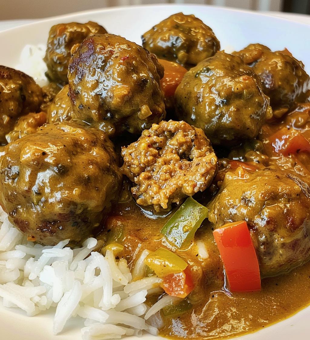 Jerk Meatballs Coconut Curry