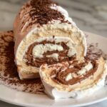 Meringue yule log