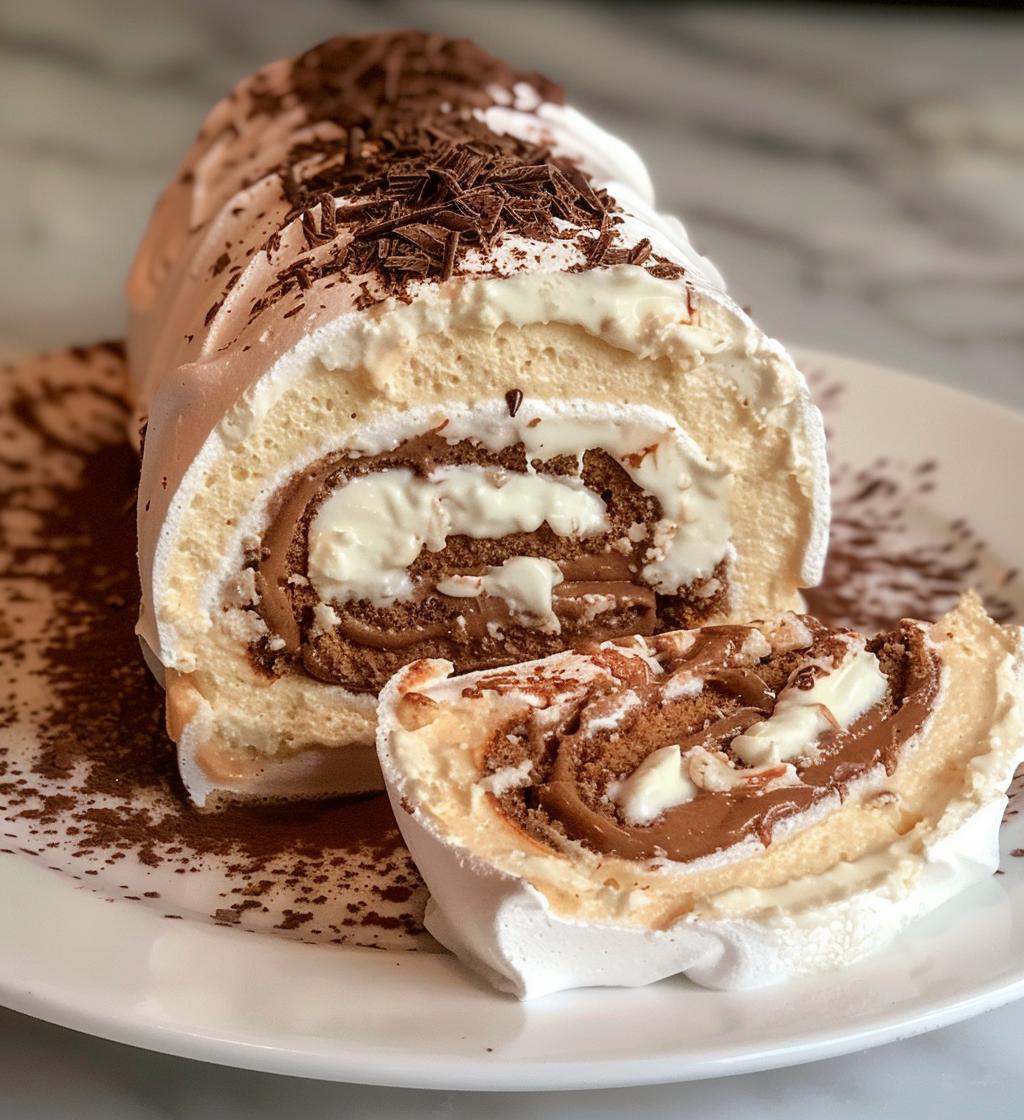 Meringue yule log