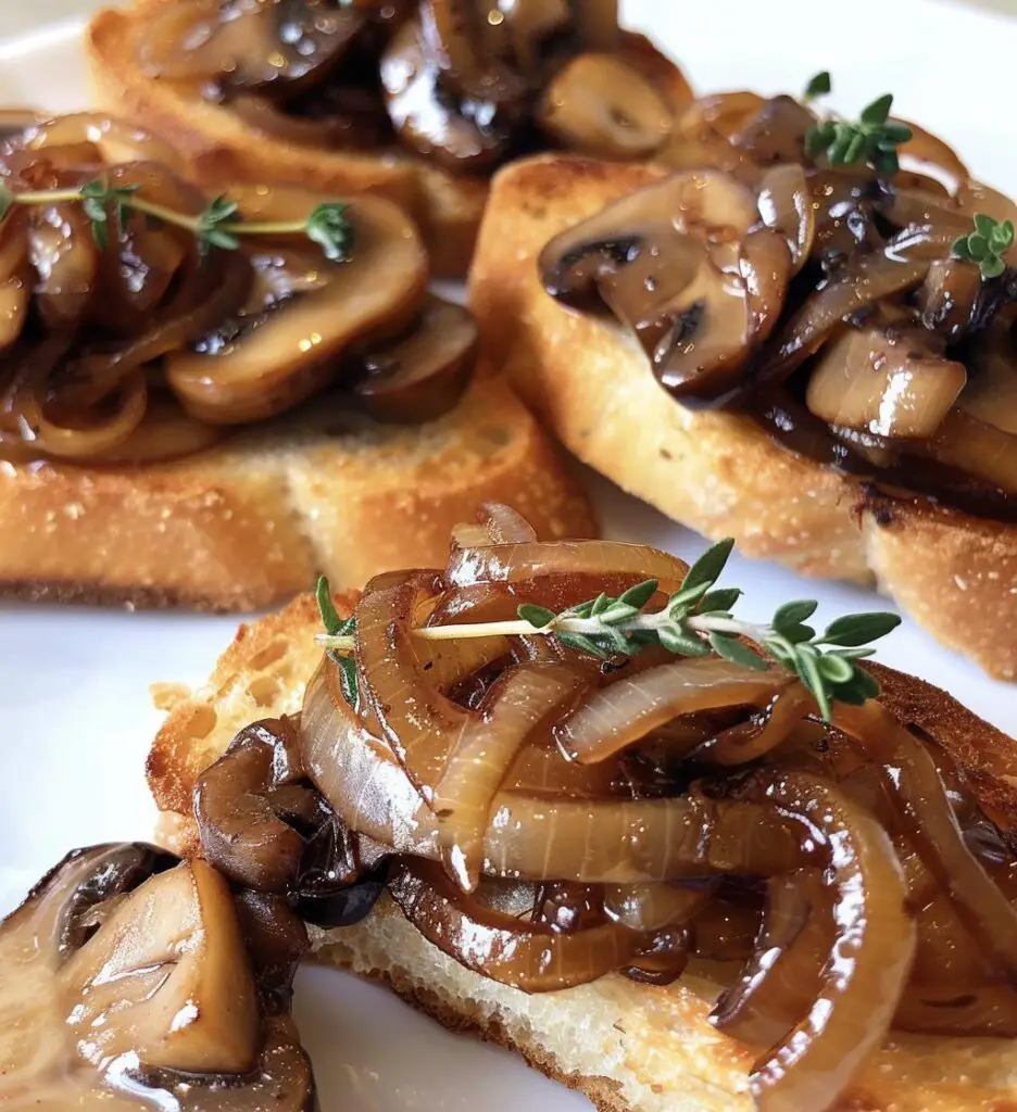 Mushroom & Caramelized Onion Crostini