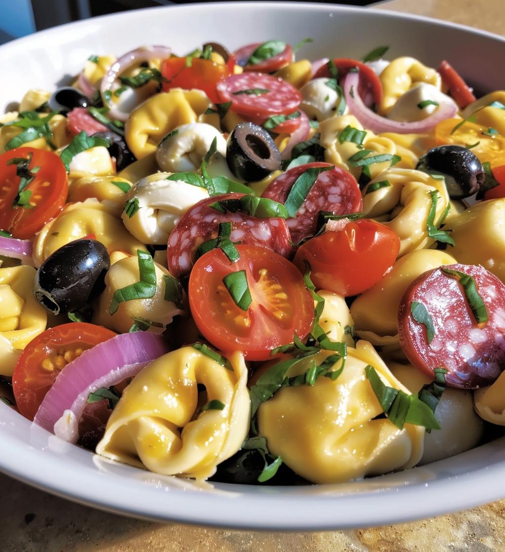 Salami Mozzarella Tortellini Salad
