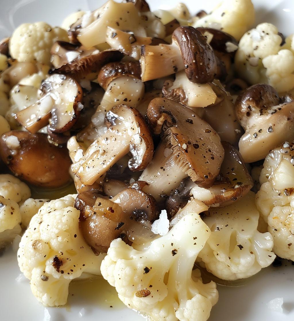 Sautéed Mushrooms and Cauliflower - detail 1
