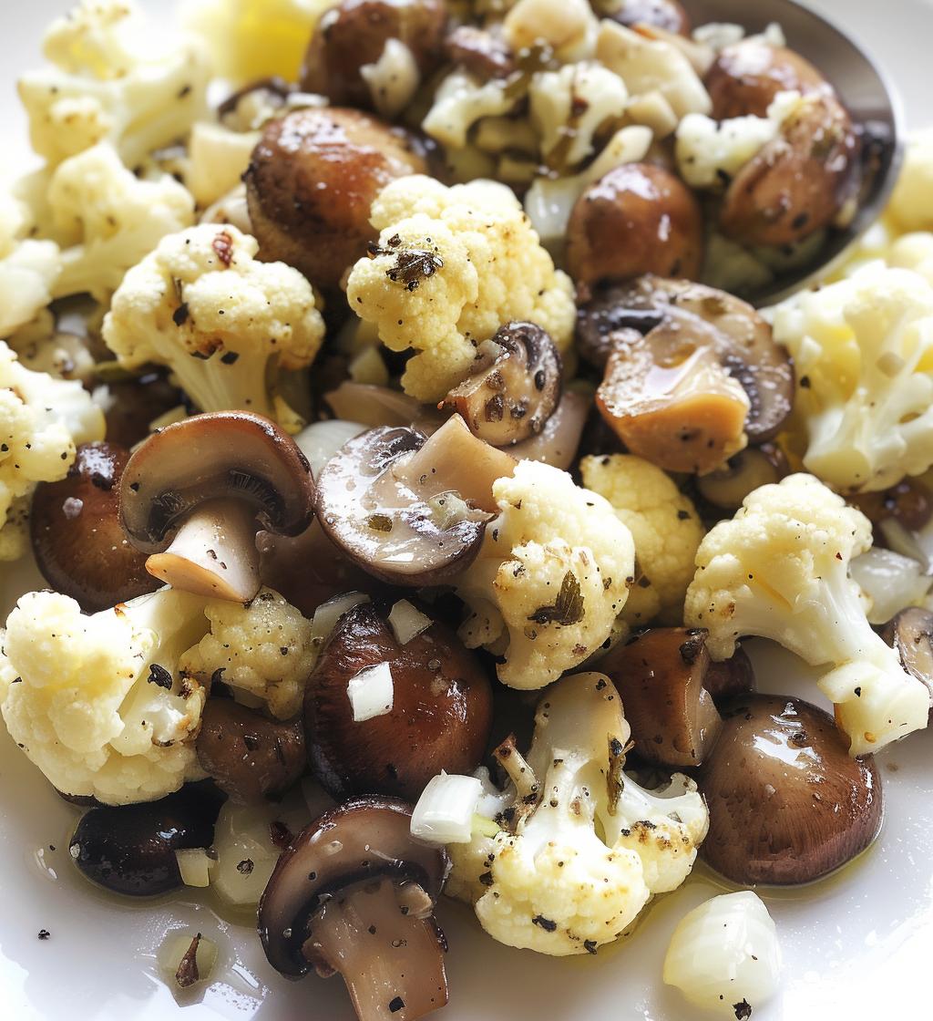 Sautéed Mushrooms and Cauliflower