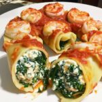 Shrimp Spinach Stuffed Pasta Rolls