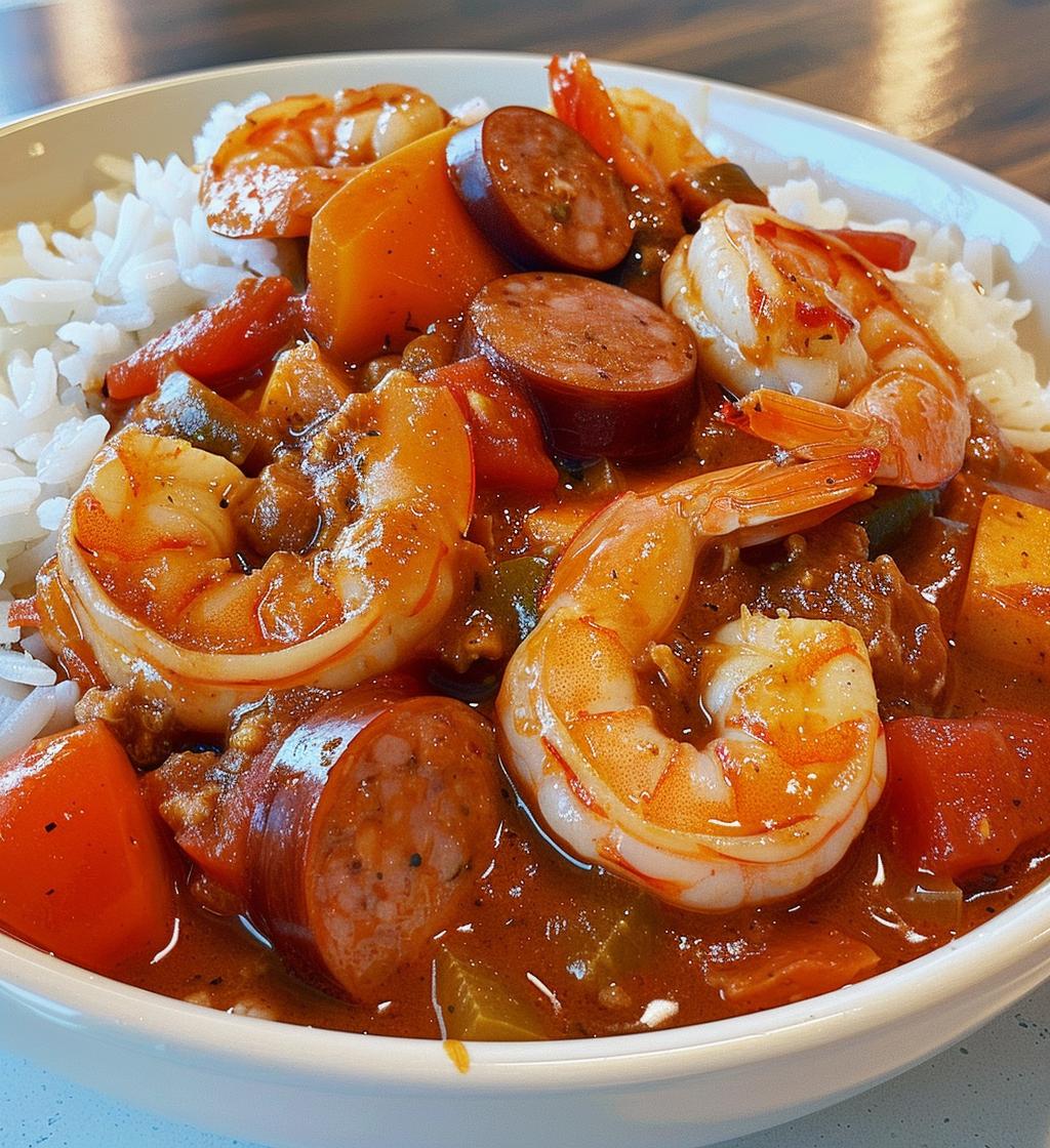 Shrimp and Sausage Gumbo - detail 1