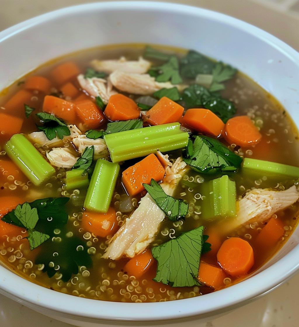 Slow Cooker Chicken & Quinoa Soup - detail 1