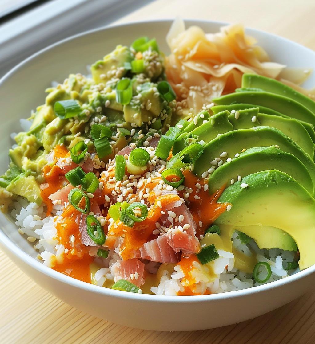 Spicy Tuna Avocado Rice Bowl