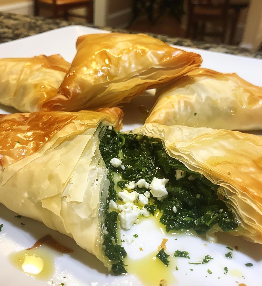 Spinach & Feta Phyllo Triangles - detail 1