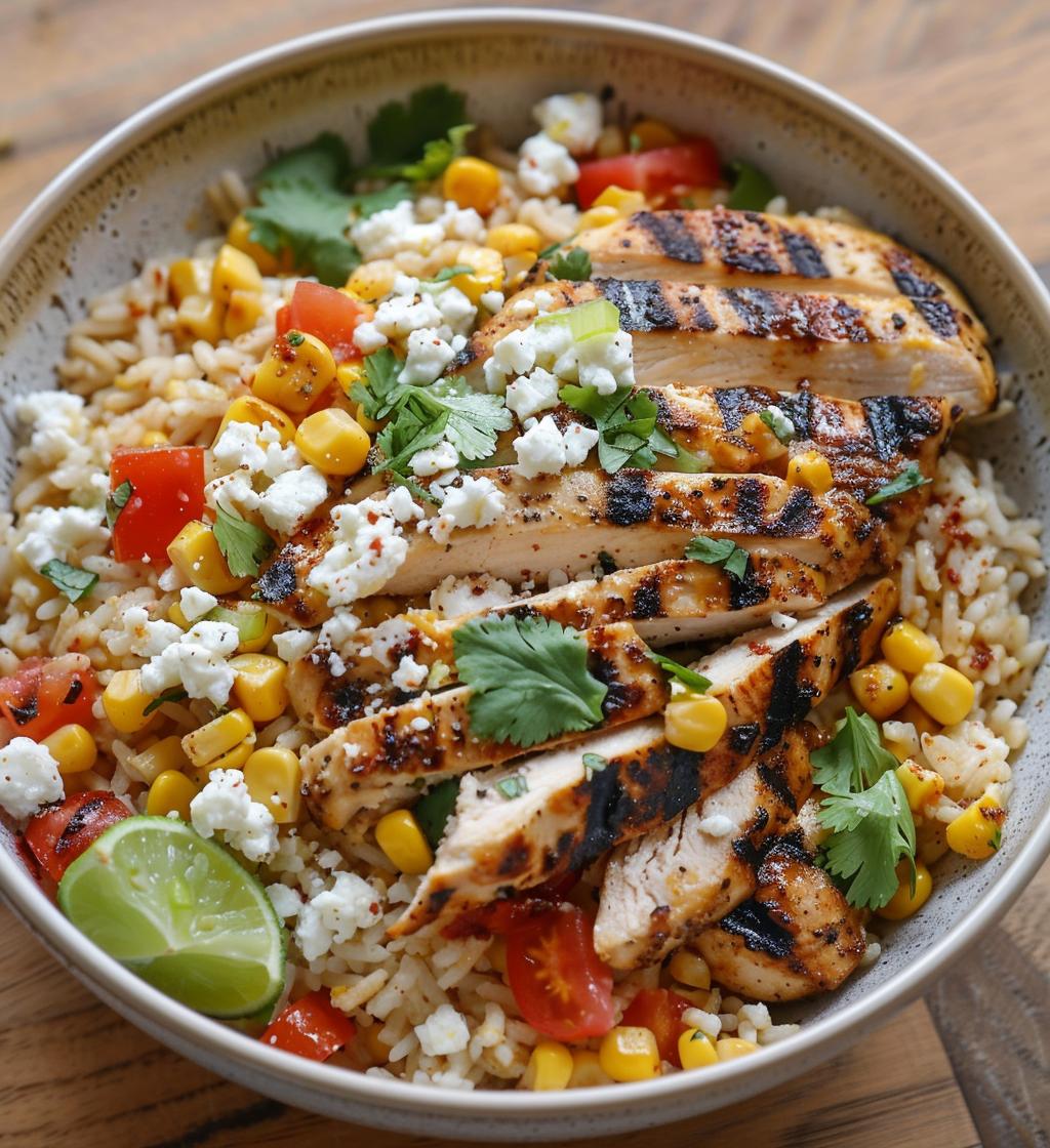 Street Corn Chicken Rice Bowl