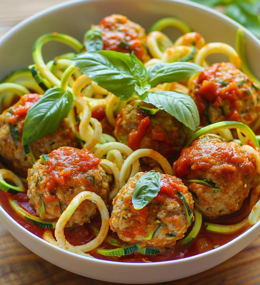 Turkey Meatball Zoodle Bowl - detail 1