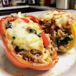 Turkey & Spinach Stuffed Peppers