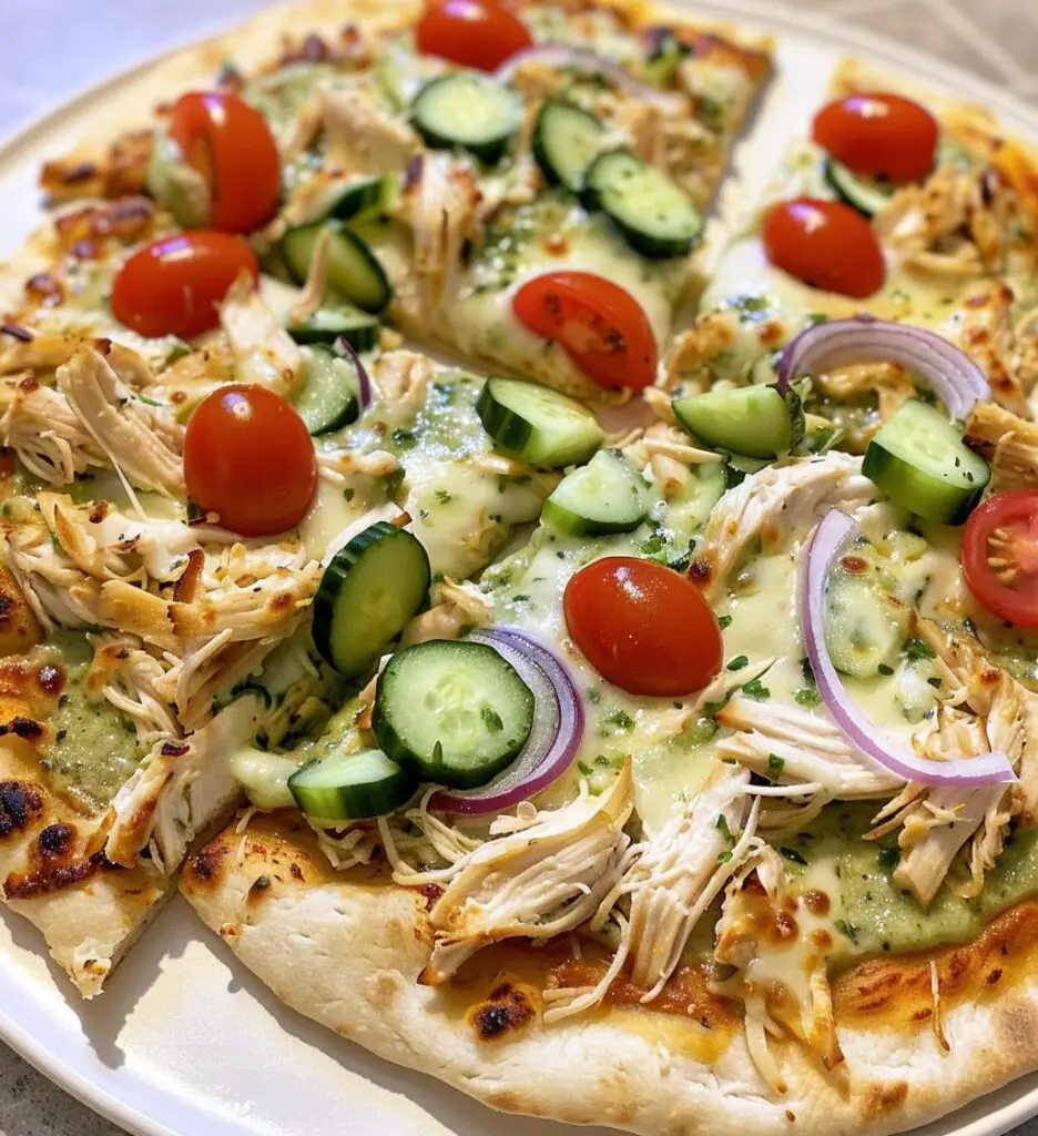 Tzatziki Chicken Naan Pizza