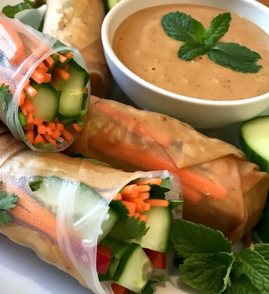 Veggie Spring Rolls with Peanut Sauce