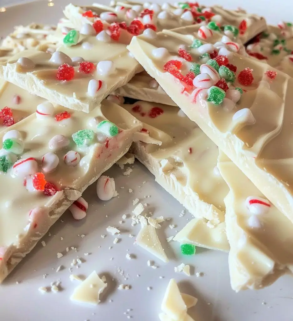 White chocolate peppermint bark