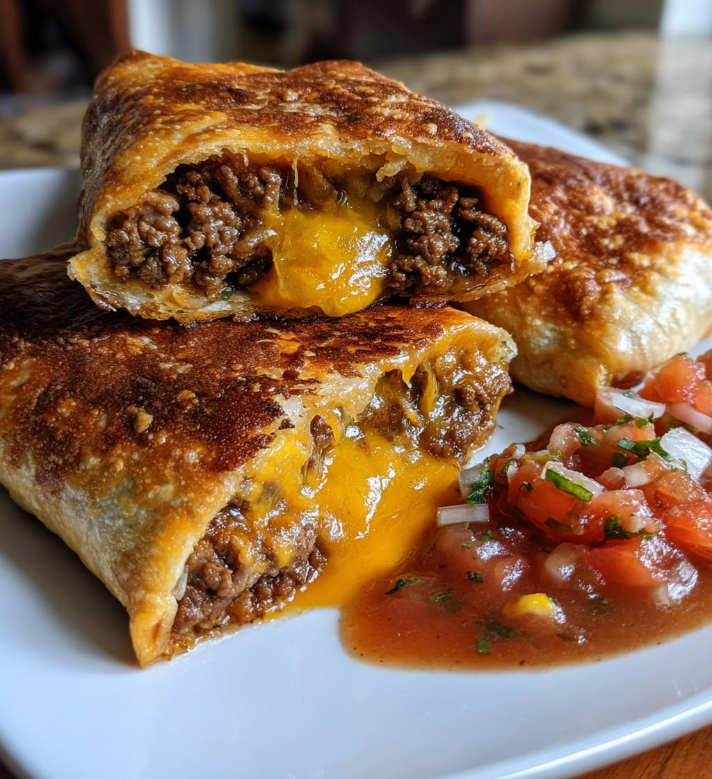 Beef and Cheese Chimichangas
