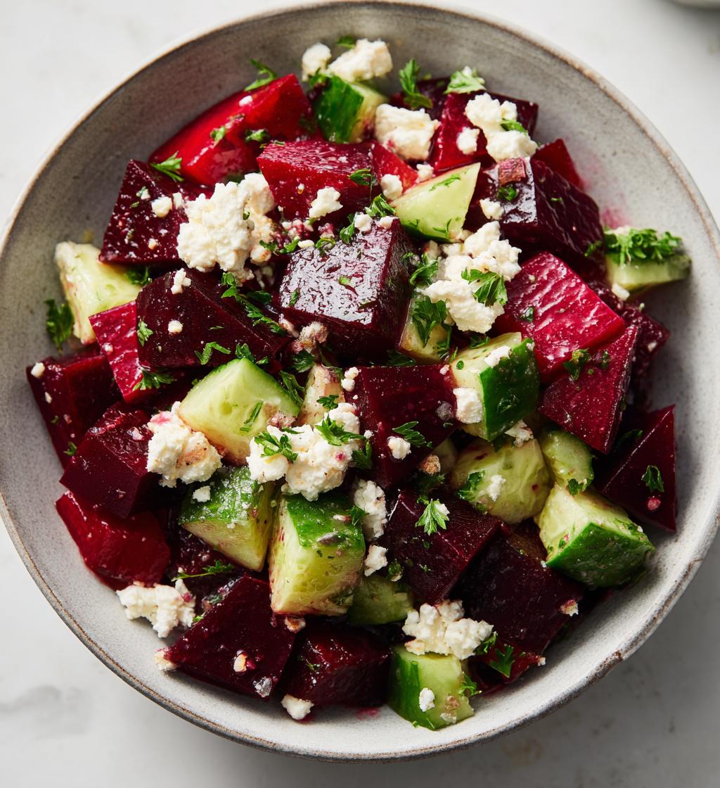 Beet Feta Cucumber Salad - detail 1