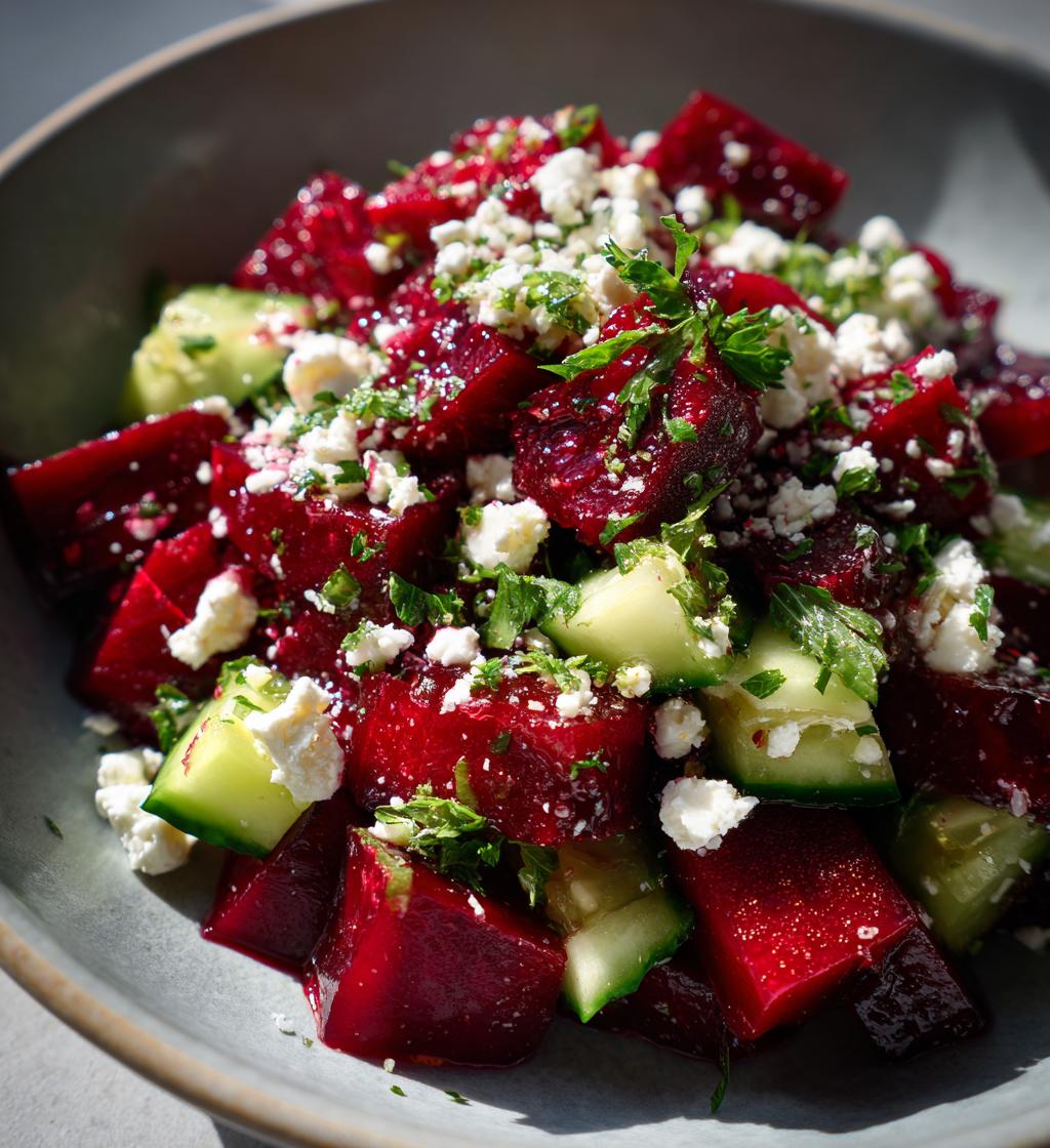 Beet Feta Cucumber Salad