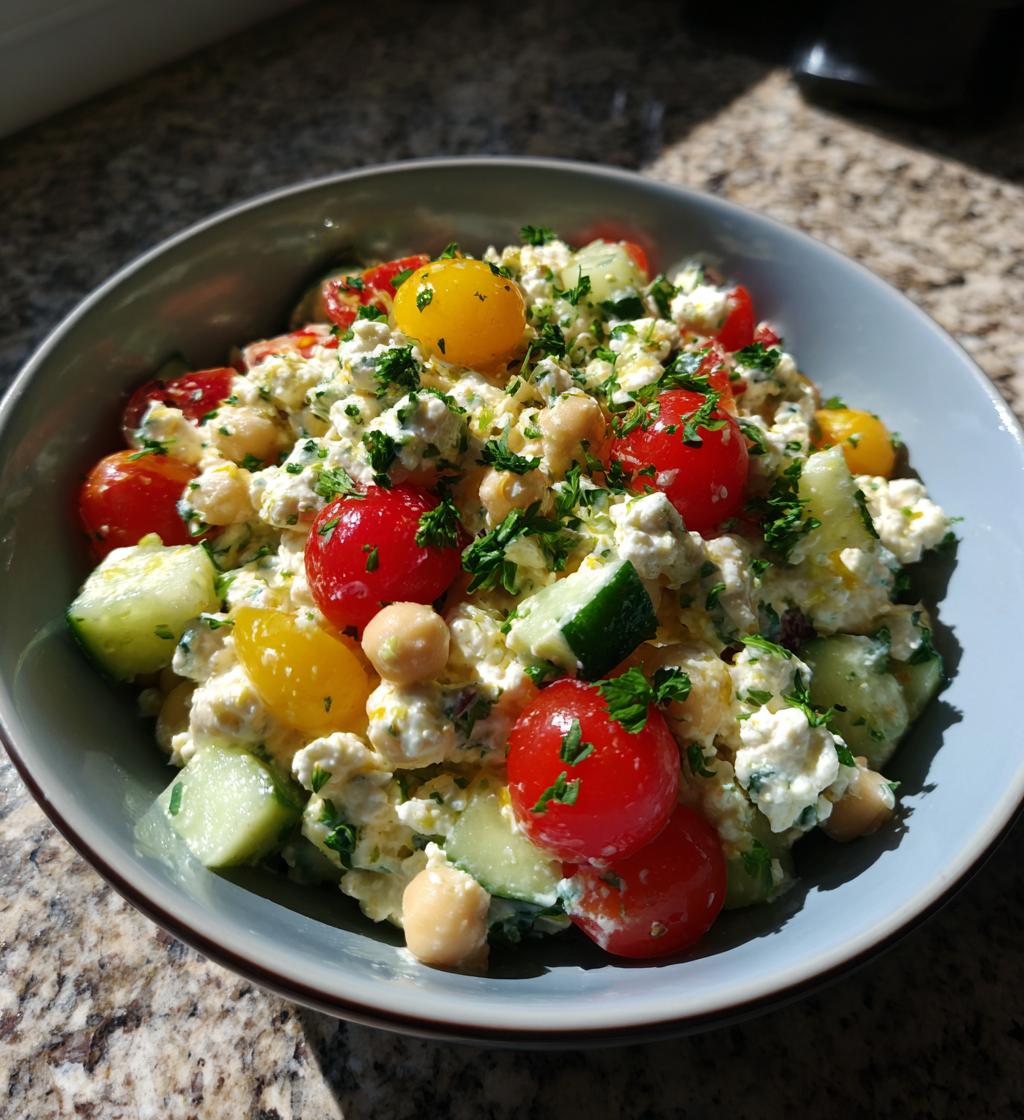 Cottage Cheese Chickpea Salad
