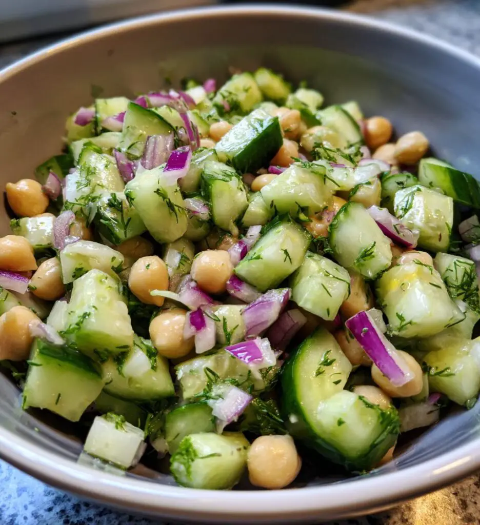 Cucumber Chickpea Dill Salad
