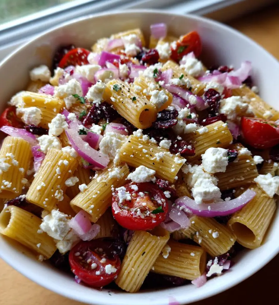 Feta Cranberry Rigatoni Salad