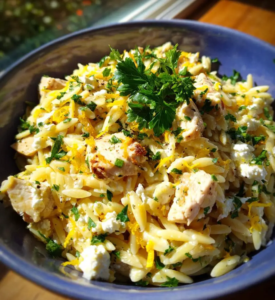 Lemon Feta Chicken Orzo
