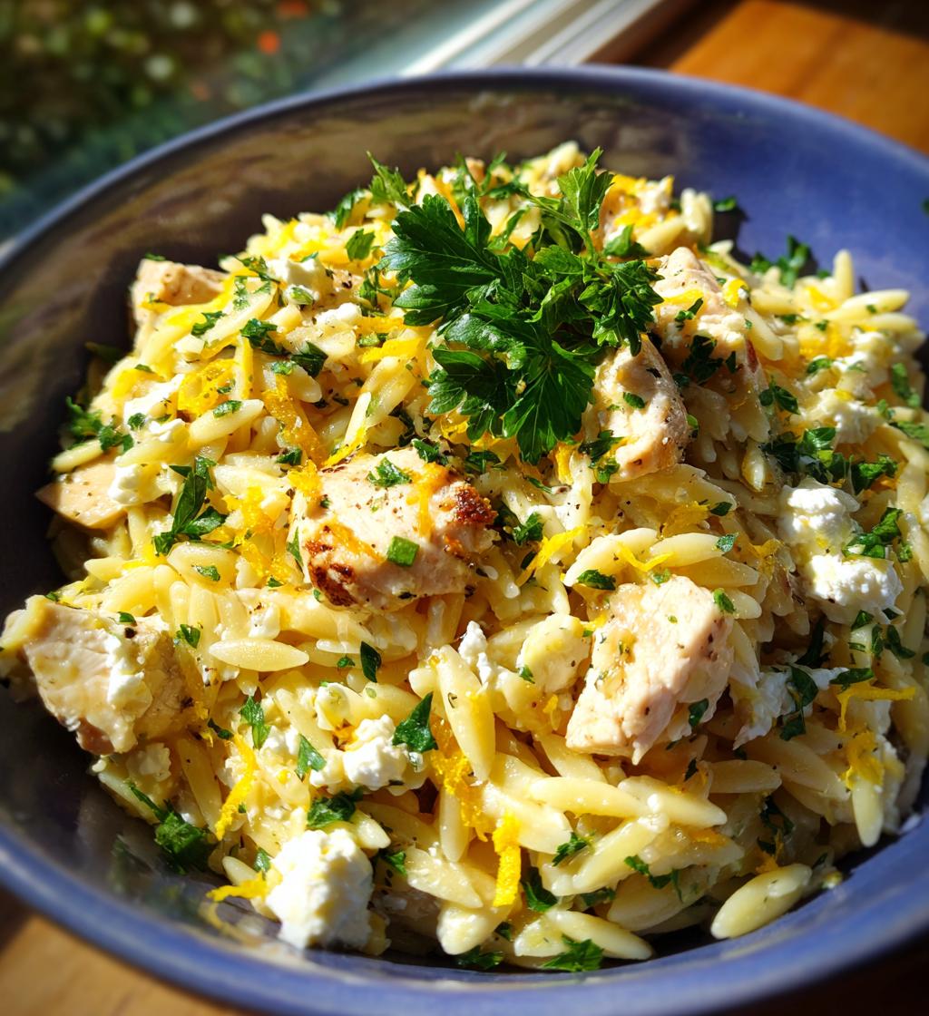 Lemon Feta Chicken Orzo
