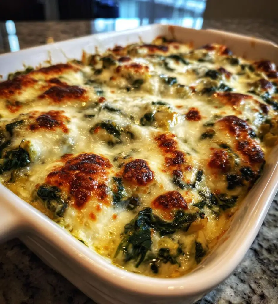 Spinach Artichoke Chicken Casserole