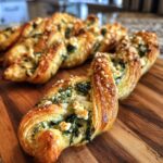 Spinach Feta Puff Pastry Twists