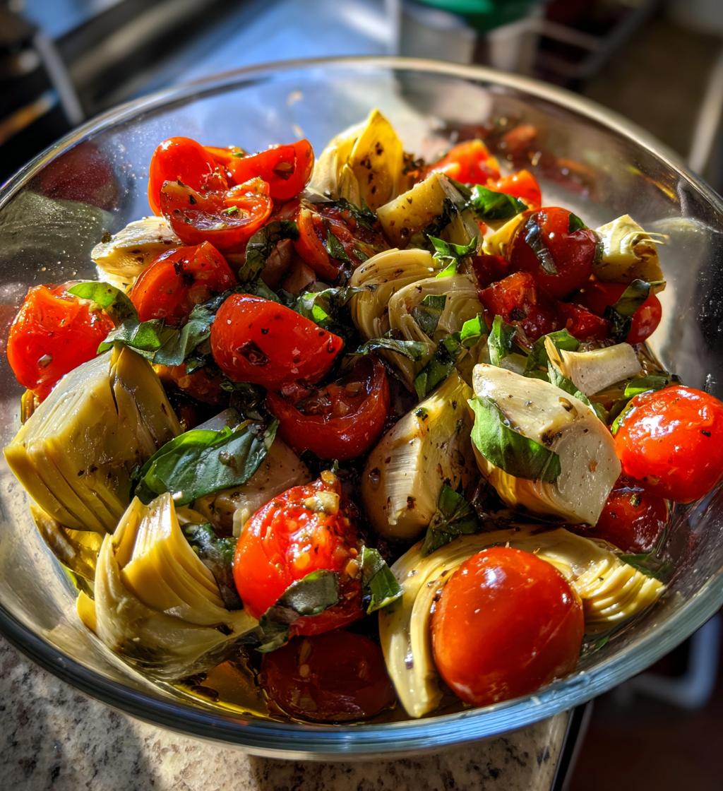 Vegan Tuscan Artichoke Tomato Salad